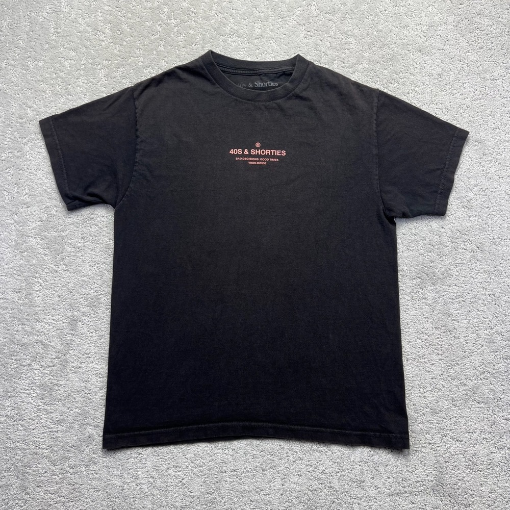 40s & Shorties T-Shirt Mens M Black Graphic Bad Decisions Good Times Worldwide